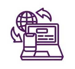 Regence Devices Icon An illustration of devices connecting to the Internet globally.