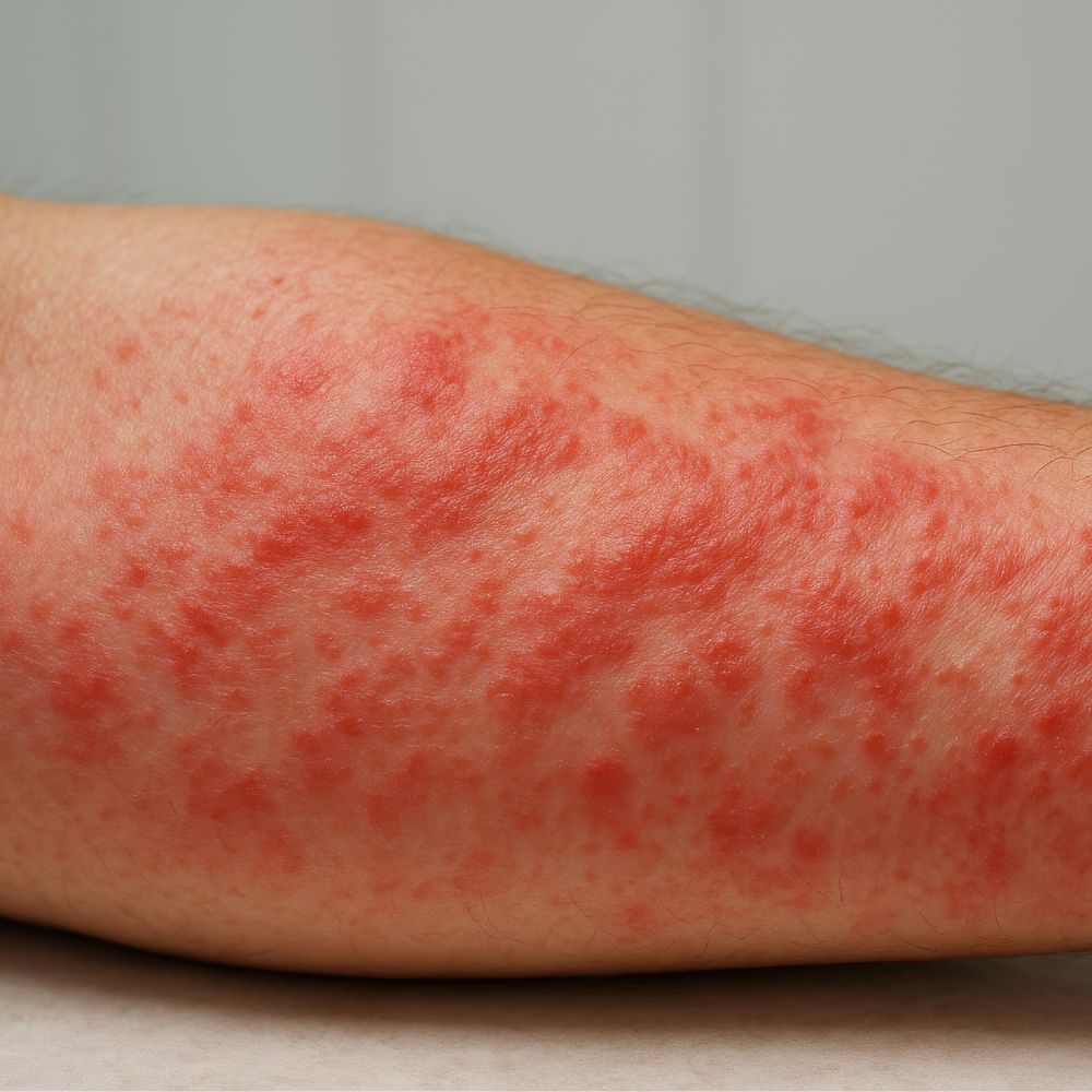 Symptom: red or inflamed patches