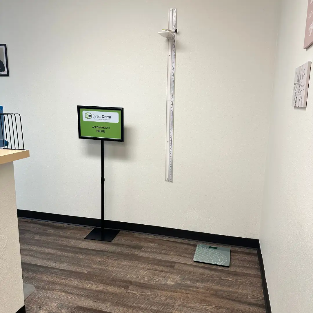 Height and weight measurements area